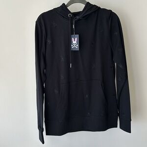 Black Psycho Bunny Men’s Embroidered Hoodie Sweater in size S